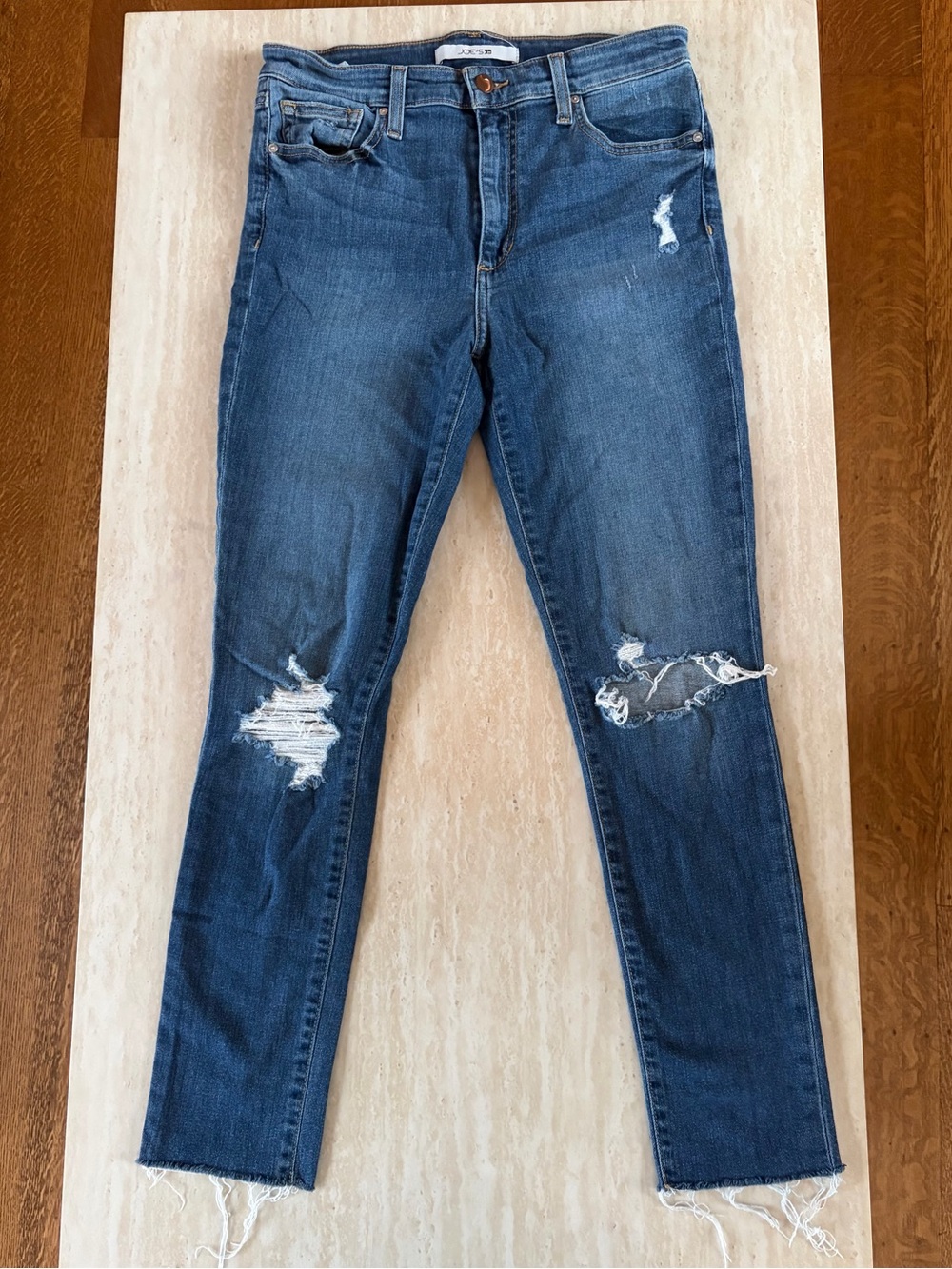 Joe's Jeans Dark Blue Ripped High Rise Skinny Jeans